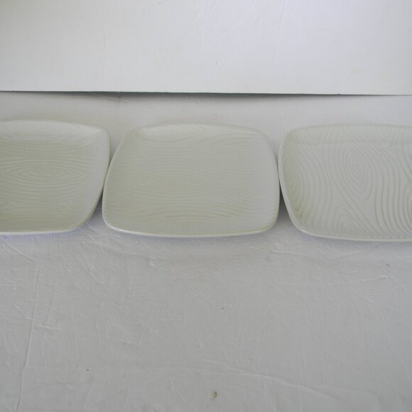 NOB Temp-tations Woodland WHITE SET OF 3 SALAD SMALL SQUARE PLATES - Picture 3 of 7